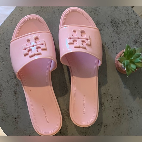 Tory Burch Shoes - Tory Burch Eleanor Jelly Double T slides size Petunia 8